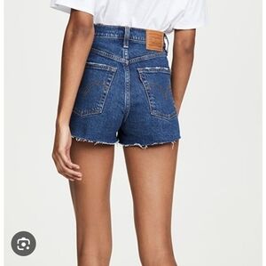 Levi's Ribcage Denim Distressed Women Shorts